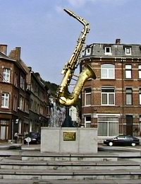 Statue in Honour of Adolphe Sax in his home town of Dinant, Belgium