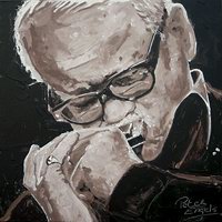 Painting of Toots Thielemans by Peter Engels